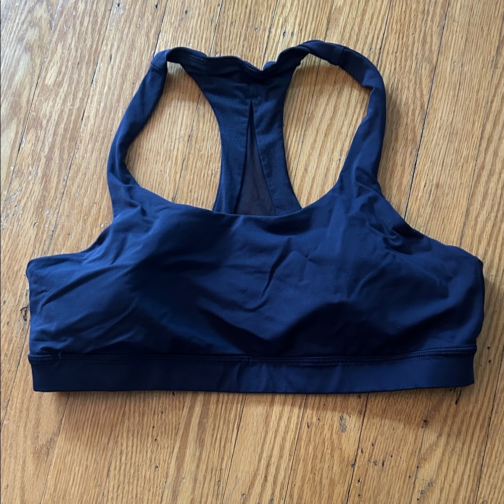 Lululemon Navy Sports Bra sheer back panel, size 12